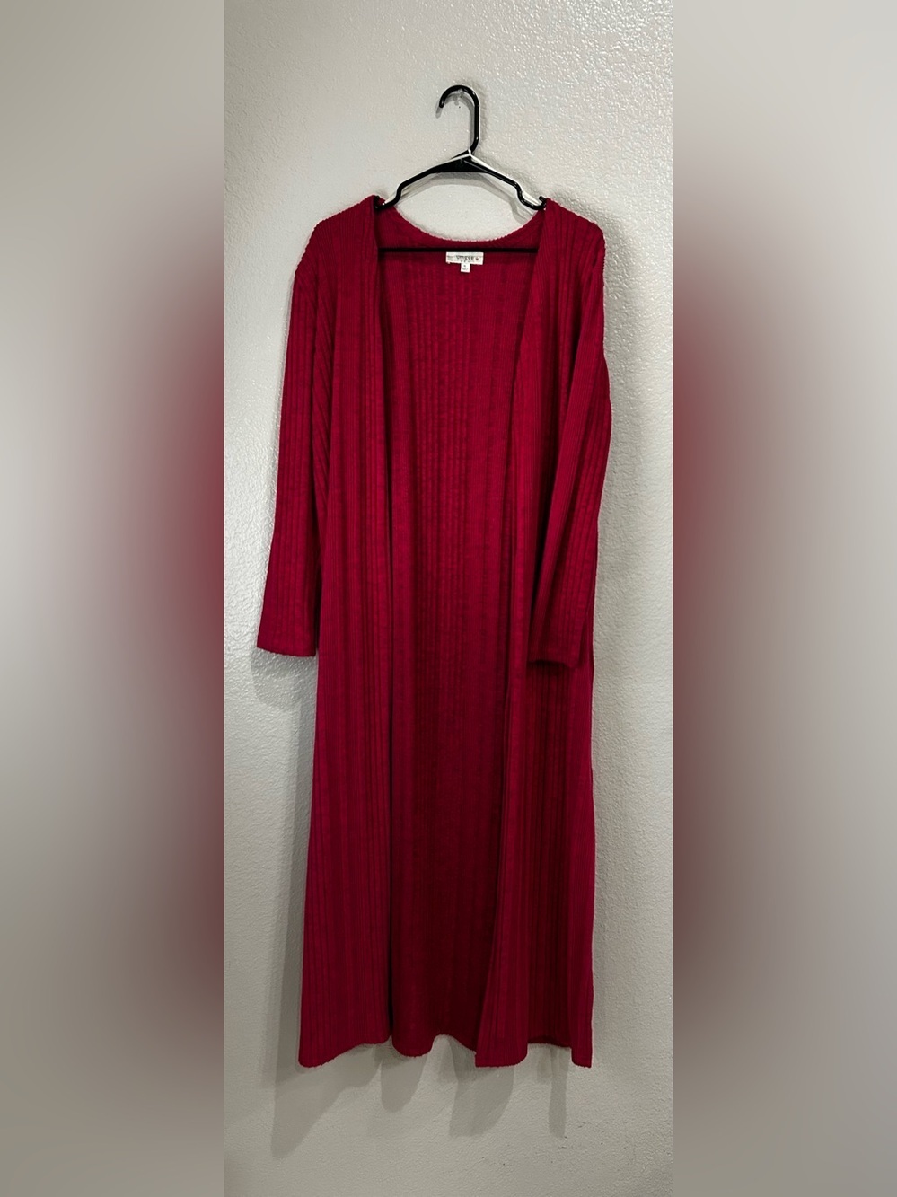 Umgee Women’s Fuchsia Ribbed Open Cardigan Layered Sz XL Comfy Office TC0115